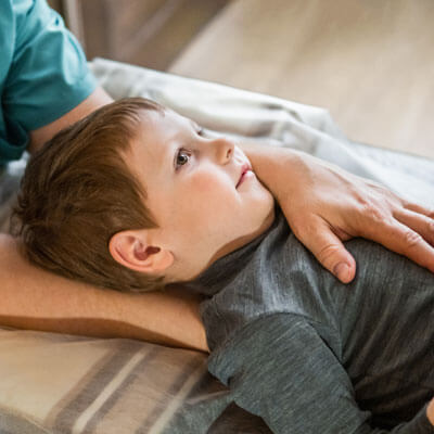 Child having a gentle back adjustment